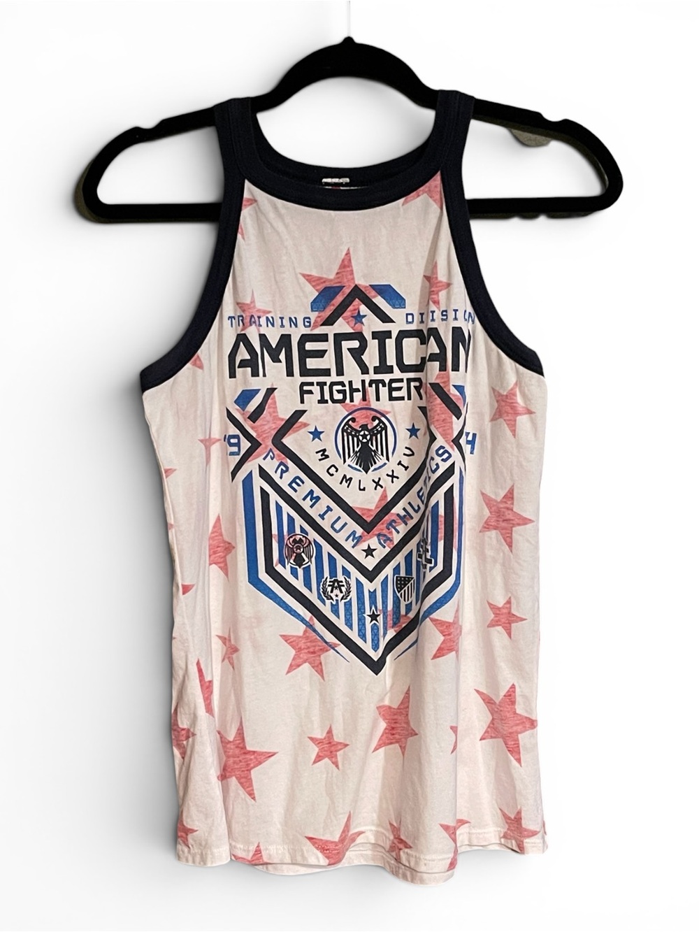 American Fighter Womens Tank Top M North Dakota Patriotic Stars MMA Muscle Shirt